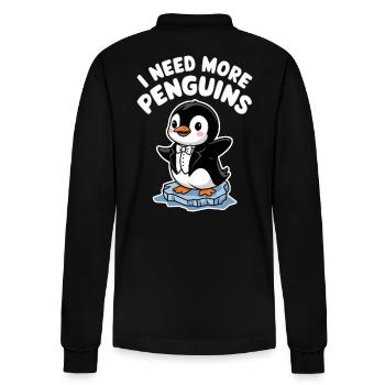 Ich Brauche Mehr Pinguine Lustiger Pinguin - Stanley/Stella Unisex Bio-Langarm-Poloshirt Prepster - Schwarz - Hinten - Anna (173cm)