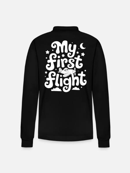 My First Flight Imaginative Adventure - Stanley/Stella Organic Unisex Long-Sleeved Polo Shirt Prepster - black