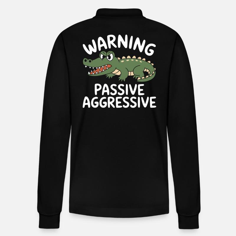 Attention Passif Agressif - Polo à manches longues bio PREPSTER Stanley/Stella Unisexe - noir