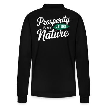 manifesting prosperity quote nature - Stanley/Stella Organic Unisex Long-Sleeved Polo Shirt Prepster - black - Back - Anna (173cm)