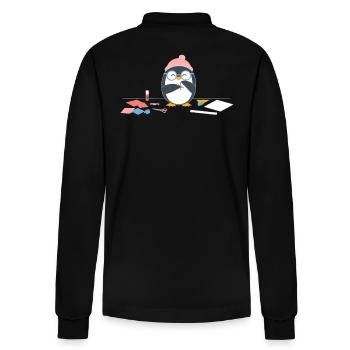 Pinguin Bastelspaß Crafting Hobby Freude - Stanley/Stella Unisex Bio-Langarm-Poloshirt Prepster - Schwarz - Hinten - Anna (173cm)