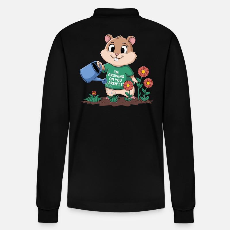 Ich Wachse Auf Dir, Oder? - Stanley/Stella Unisex Bio-Langarm-Poloshirt Prepster - Schwarz