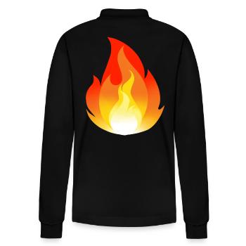 Fire Inferno Flame Cartoon Inferno Fire Fiery - Stanley/Stella Organic Unisex Long-Sleeved Polo Shirt Prepster - black - Back - Anna (173cm)
