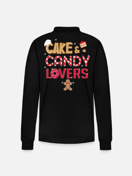 Cake & Candy Lovers T-Shirt - Stanley/Stella Organic Unisex Long-Sleeved Polo Shirt Prepster - black