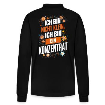 Small Small Concentrate Cool Saying - Stanley/Stella Organic Unisex Long-Sleeved Polo Shirt Prepster - black - Back - Anna (173cm)