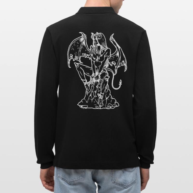 Demon Satan Devil Devil Hell Devil Woman Dark Stanley/Stella Organic Unisex Long-Sleeved Polo Shirt Prepster