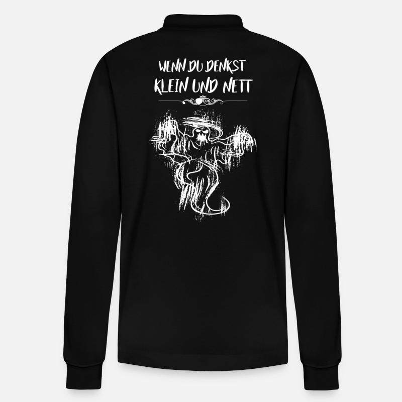 Klein und nett Geist - Stanley/Stella Unisex Bio-Langarm-Poloshirt Prepster - Schwarz