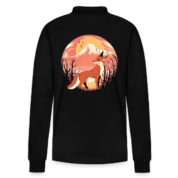 Fuchs Füchse Wildnis - Stanley/Stella Unisex Bio-Langarm-Poloshirt Prepster - Schwarz - Hinten - Anna (173cm)