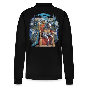 Cheval, Prince Charmant, Conte De Fées, Chevaux, Coursier, Règle - Polo à manches longues bio PREPSTER Stanley/Stella Unisexe - noir - Dos - Anna (173cm)