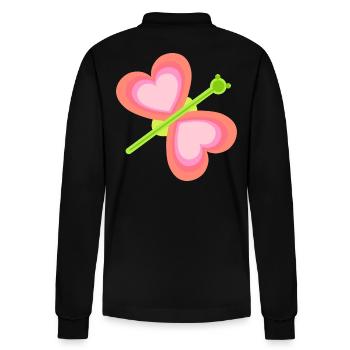 Coeur Papillon Printemps Enfant Bébé Insectes Années 80 - Polo à manches longues bio PREPSTER Stanley/Stella Unisexe - noir - Dos - Anna (173cm)