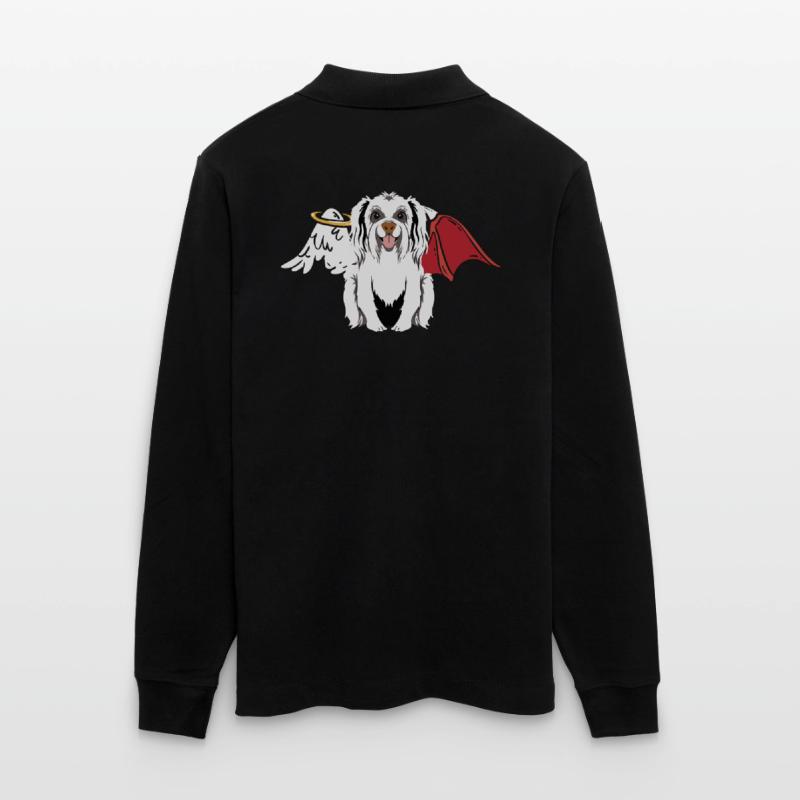 Hells, Dog, Angel, Devil, Heavenly, Devil, Dogs Stanley/Stella Organic Unisex Long-Sleeved Polo Shirt Prepster