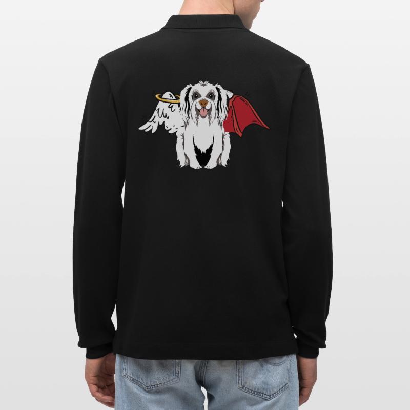 Hells, Dog, Angel, Devil, Heavenly, Devil, Dogs Stanley/Stella Organic Unisex Long-Sleeved Polo Shirt Prepster