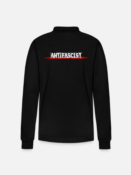 Antifascist Antifascista - Stanley/Stella Organic Unisex Long-Sleeved Polo Shirt Prepster - black