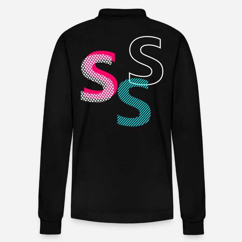 S Initiale - Polo à manches longues bio PREPSTER Stanley/Stella Unisexe - noir