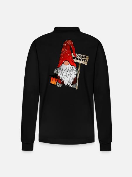 Wichtel Team Weihnachtsgnom - Stanley/Stella Unisex Bio-Langarm-Poloshirt Prepster - Schwarz