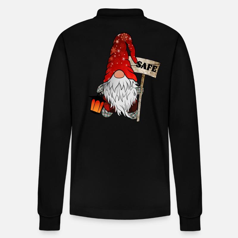 Safe Wichtel – Weihnachtsgnom - Stanley/Stella Unisex Bio-Langarm-Poloshirt Prepster - Schwarz