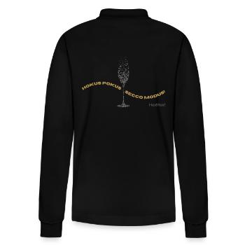 Hokus Pokus Secco Modus Design - Stanley/Stella Unisex Bio-Langarm-Poloshirt Prepster - Schwarz - Hinten - Anna (173cm)