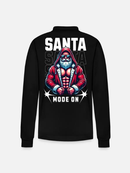 Santa Mode On - Stanley/Stella Organic Unisex Long-Sleeved Polo Shirt Prepster - black