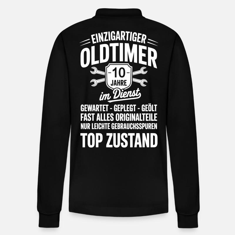 bester Mitarbeiter - Oldtimer Mechaniker - Stanley/Stella Unisex Bio-Langarm-Poloshirt Prepster - Schwarz