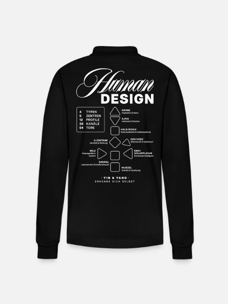Human Design Blueprint - Stanley/Stella Unisex Bio-Langarm-Poloshirt Prepster - Schwarz