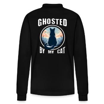Ignored by my cat - Stanley/Stella Organic Unisex Long-Sleeved Polo Shirt Prepster - black - Back - Anna (173cm)