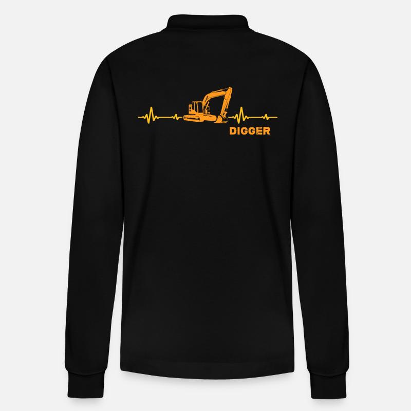 Baggerfahrer digger-memes baggern Bagger - Stanley/Stella Unisex Bio-Langarm-Poloshirt Prepster - Schwarz