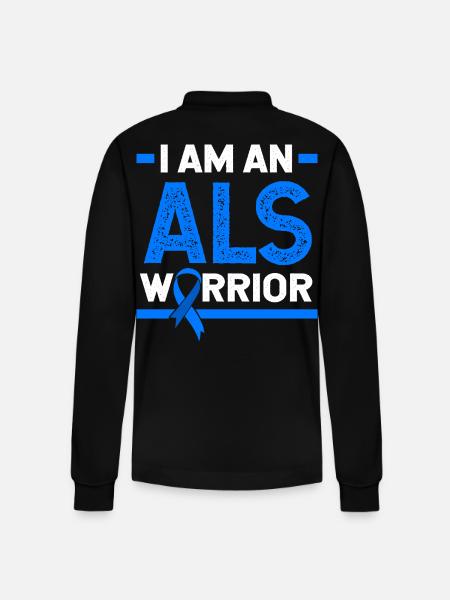 ALS nerve disease - Stanley/Stella Organic Unisex Long-Sleeved Polo Shirt Prepster - black