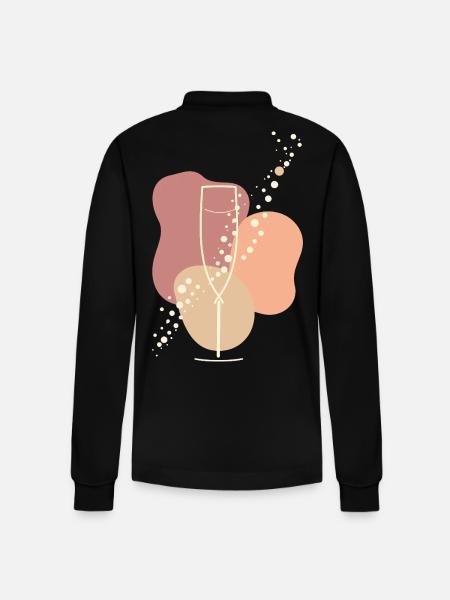 Sparkling wine lover Sparkling Aura - Stanley/Stella Organic Unisex Long-Sleeved Polo Shirt Prepster - black