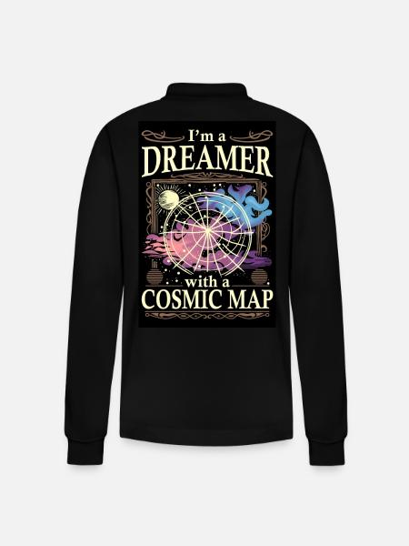 I am a Dreamer - Stanley/Stella Organic Unisex Long-Sleeved Polo Shirt Prepster - black