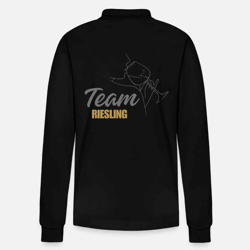 Team Riesling Design - Stanley/Stella Unisex Bio-Langarm-Poloshirt Prepster - Schwarz