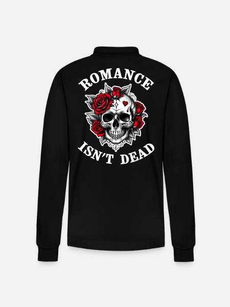 ROMANCE IS NOT DEAD - Stanley/Stella Organic Unisex Long-Sleeved Polo Shirt Prepster - black