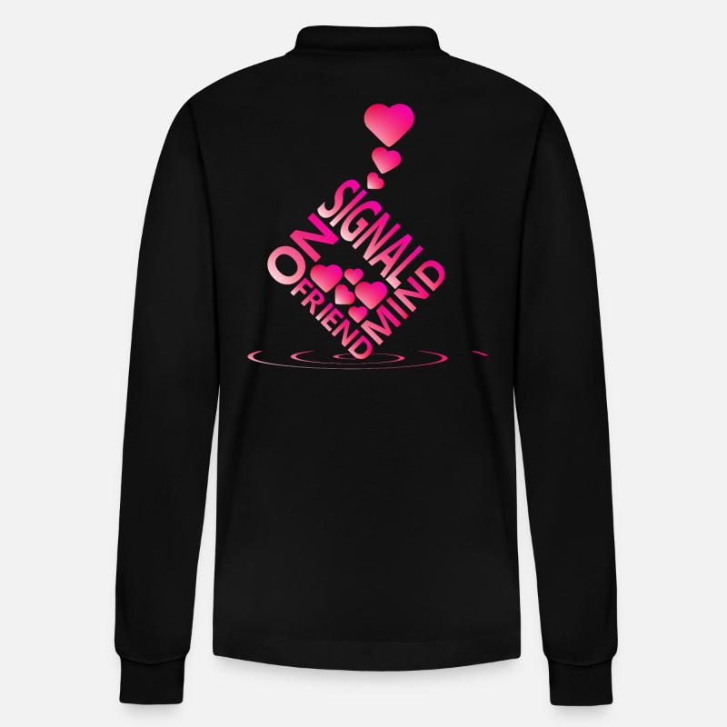 Liebe - Stanley/Stella Unisex Bio-Langarm-Poloshirt Prepster - Schwarz