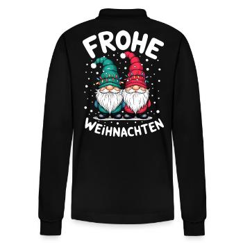 Gnom Frohe Weihnachten Wichtel niedlich Zwerg - Stanley/Stella Unisex Bio-Langarm-Poloshirt Prepster - Schwarz - Hinten - Anna (173cm)