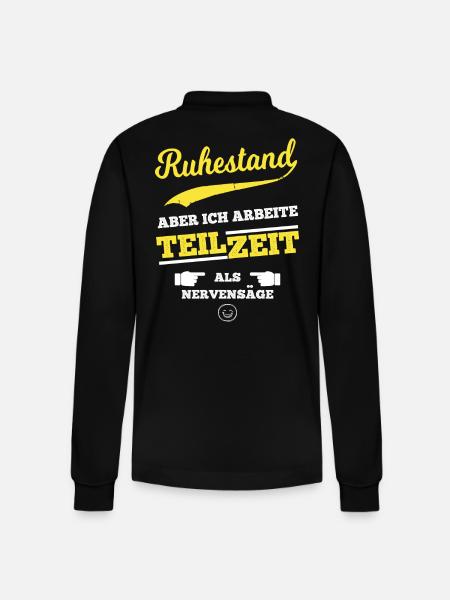 Teilzeit Ruhestand - Stanley/Stella Unisex Bio-Langarm-Poloshirt Prepster - Schwarz
