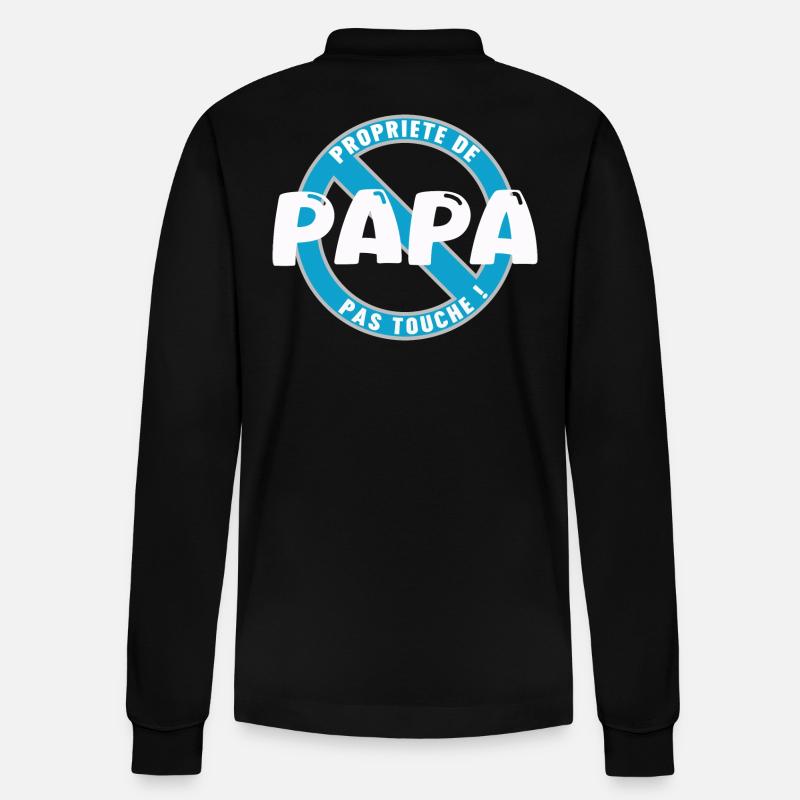 Propriété de papa, blanc - Polo à manches longues bio PREPSTER Stanley/Stella Unisexe - noir