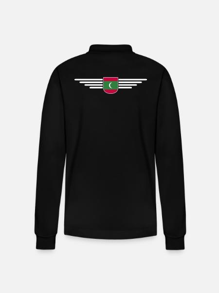 Maldives Fans: Exclusive Shirts - Stanley/Stella Organic Unisex Long-Sleeved Polo Shirt Prepster - black