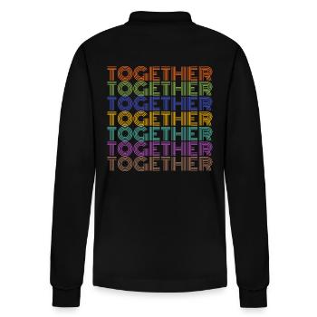 Together Font Gift - Stanley/Stella Organic Unisex Long-Sleeved Polo Shirt Prepster - black - Back - Anna (173cm)