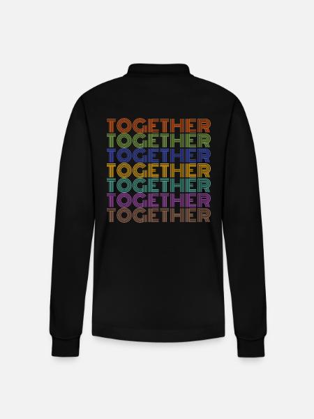 Together Font Gift - Stanley/Stella Organic Unisex Long-Sleeved Polo Shirt Prepster - black