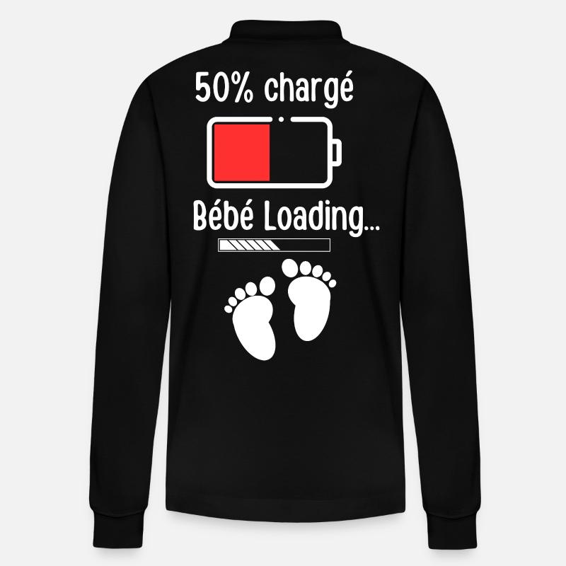 Baby-Ladeakku 50% - Stanley/Stella Unisex Bio-Langarm-Poloshirt Prepster - Schwarz