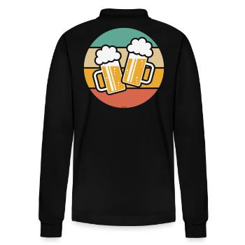 X2 chopes de bière toast, santé ! (Bière / Soleil / 5C - Polo à manches longues bio PREPSTER Stanley/Stella Unisexe - noir - Dos - Anna (173cm)