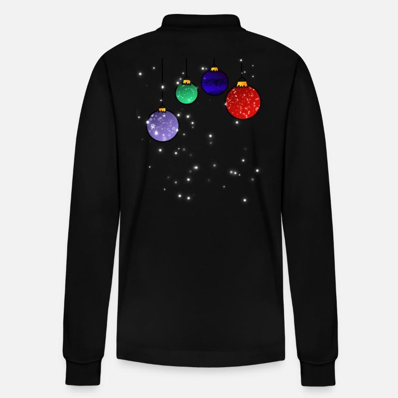 Christbaumkugeln mit Schneeflocken - Stanley/Stella Unisex Bio-Langarm-Poloshirt Prepster - Schwarz