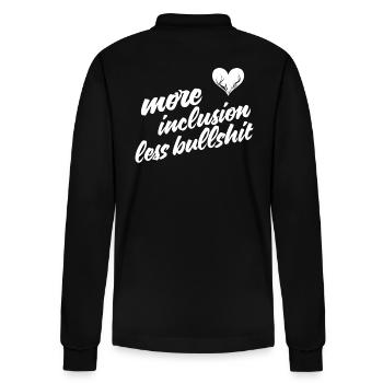 more inclusion less bullshit - Stanley/Stella Organic Unisex Long-Sleeved Polo Shirt Prepster - black - Back - Anna (173cm)