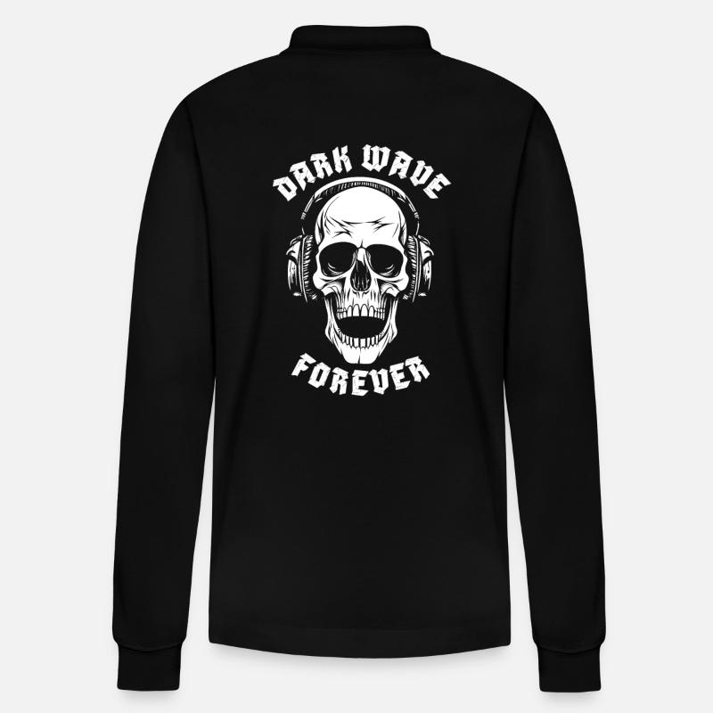 DARK WAVE FOREVER - Stanley/Stella Unisex Bio-Langarm-Poloshirt Prepster - Schwarz
