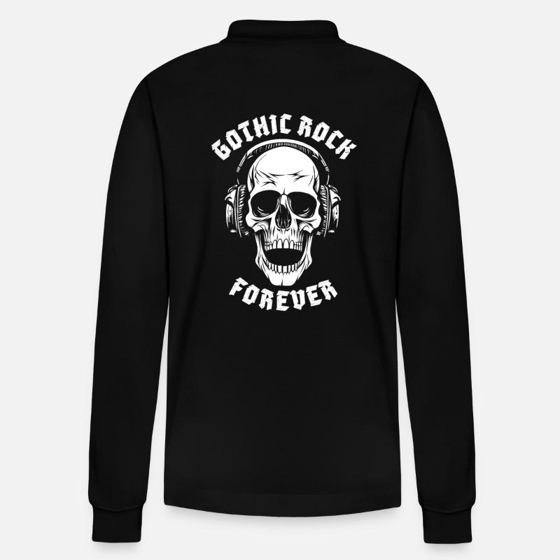 GOTHIC ROCK FOREVER - Stanley/Stella Organic Unisex Long-Sleeved Polo Shirt Prepster - black