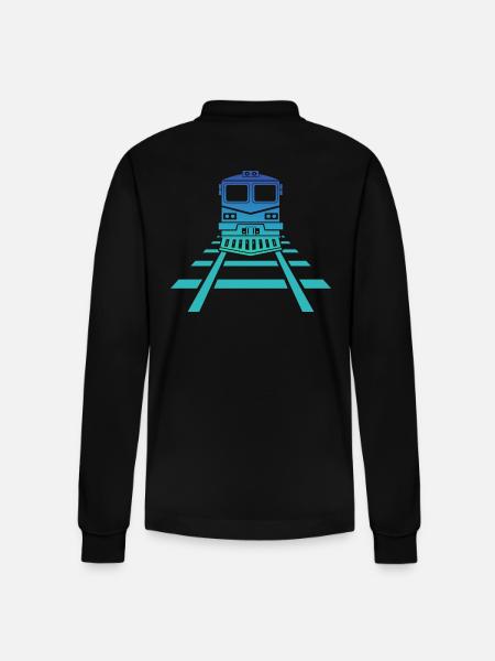 Railway Station Railway Model Railway - Stanley/Stella Organic Unisex Long-Sleeved Polo Shirt Prepster - black