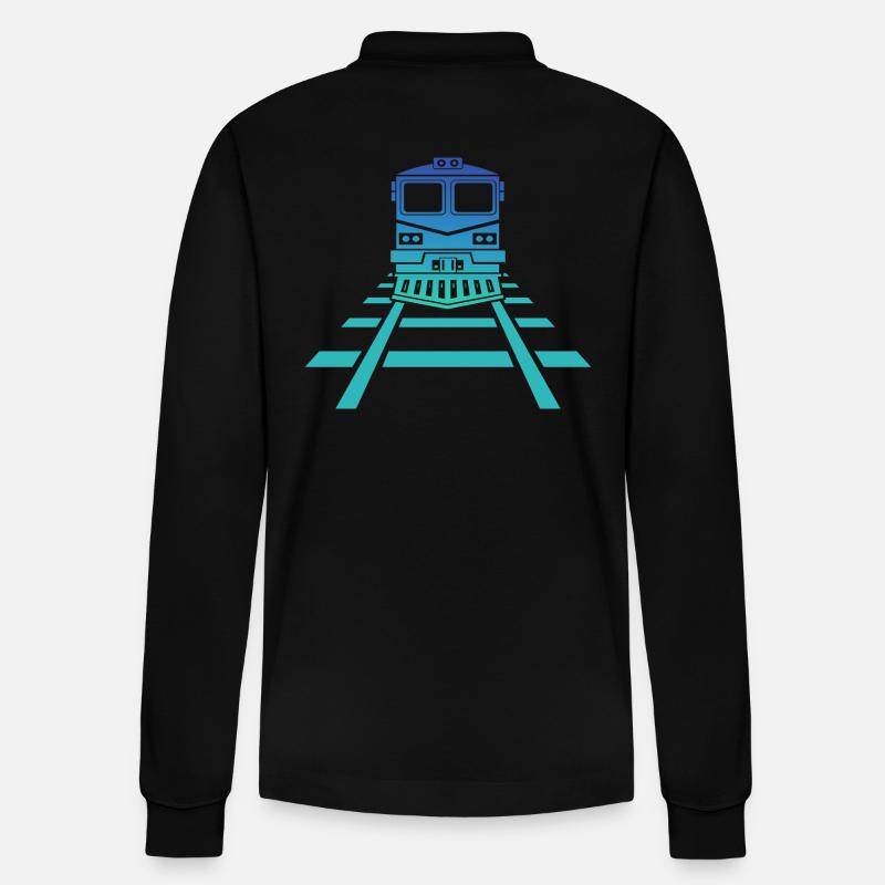 Eisenbahn Bahnhof Eisenbahner Modellbahn - Stanley/Stella Unisex Bio-Langarm-Poloshirt Prepster - Schwarz