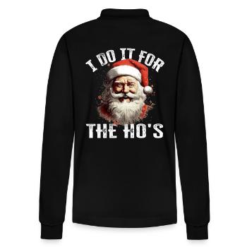 Christmas I Do It For The Ho's lustiger Spruch - Stanley/Stella Unisex Bio-Langarm-Poloshirt Prepster - Schwarz - Hinten - Anna (173cm)