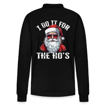 Christmas I Do It For The Ho's lustiger Spruch - Stanley/Stella Unisex Bio-Langarm-Poloshirt Prepster - Schwarz - Hinten - Anna (173cm)
