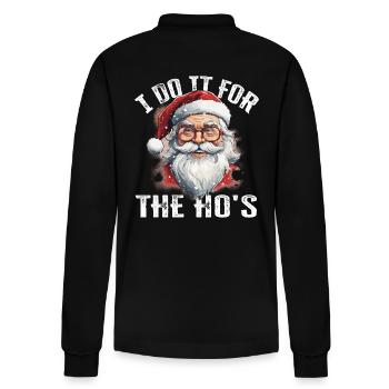 Christmas I Do It For The Ho's lustiger Spruch - Stanley/Stella Unisex Bio-Langarm-Poloshirt Prepster - Schwarz - Hinten - Anna (173cm)