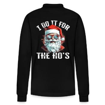 Christmas I Do It For The Ho's lustiger Spruch - Stanley/Stella Unisex Bio-Langarm-Poloshirt Prepster - Schwarz - Hinten - Anna (173cm)